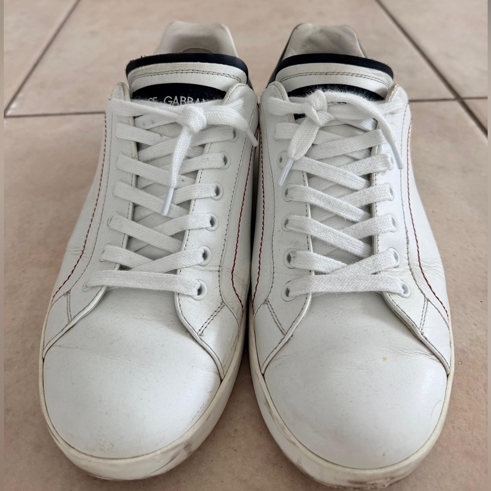 Dolce & Gabbana White Sneakers with Black Details